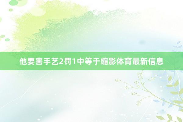 他要害手艺2罚1中等于缩影体育最新信息